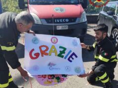 Esplosione Suviana: il grazie dei bambini ai Vigili del fuoco