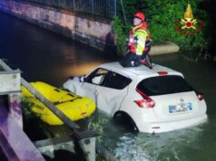 Auto finisce nel canale a Casalgrande