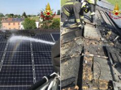 Carpi: incendio del tetto di un’abitazione con impianto fotovoltaico