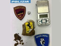 Nei servizi antidroga della Polizia di Reggio in zona Stazione, rinvenuti circa 60 grammi di hashish