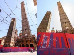 Garisenda, nuovo volto per il cantiere con l’allestimento “Bologna a cuore aperto”