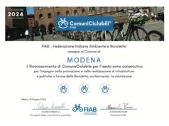 Modena tra i 179 “Comuni ciclabili” della Fiab