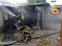Incendio di un garage a Carpi