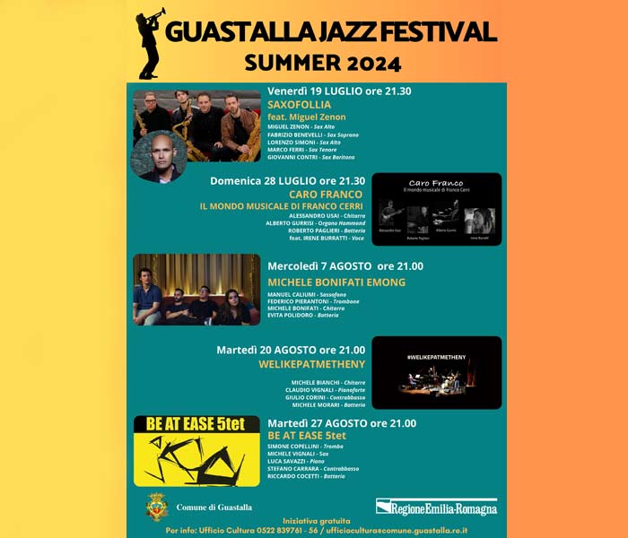 Guastalla Jazz Festival Summer 2024: quarto appuntamento della con il concerto “Welikepatmetheny”