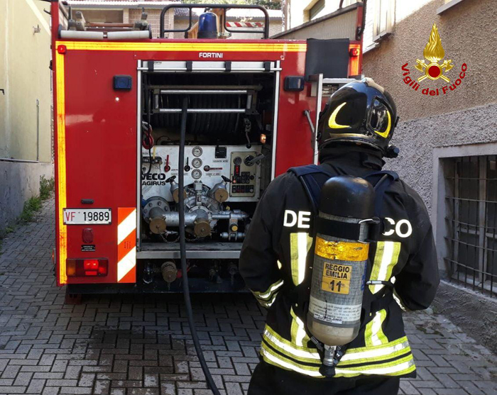 Incendio di un appartamento a Castelnovo Monti