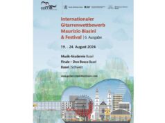Da Bologna a Basilea, al via dal 19 al 24 agosto il Concorso chitarristico Maurizio Biasini