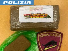 Reggio Emilia: alla vista della Volante tenta di disfarsi di oltre un etto di hashish