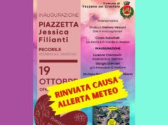 Rinviata a Vezzano sul Crostolo l’inaugurazione di Piazzetta Jessica Filianti