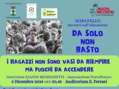 ‘Emergenza educativa’, se ne parla mercoledì a Maranello nell’ambito del ciclo d’incontri “Da solo non basto”