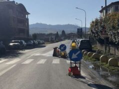 Senso unico alternato a Marano sul Panaro, lungo la strada provinciale 4 Fondovalle Panaro