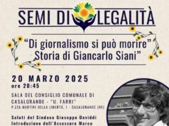 Intitolazione della sala stampa del Comune di Casalgrande al giornalista Giancarlo Siani, ucciso dalla camorra nel 1985