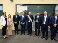 La presidente del Parlamento europeo Metsola e la presidente del Consiglio Meloni oggi al DAMA Tecnopolo di Bologna