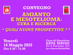 Il 16 maggio a Bologna il convegno “Amianto e Mesotelioma: Cura e Ricerca. Quali nuove prospettive?”