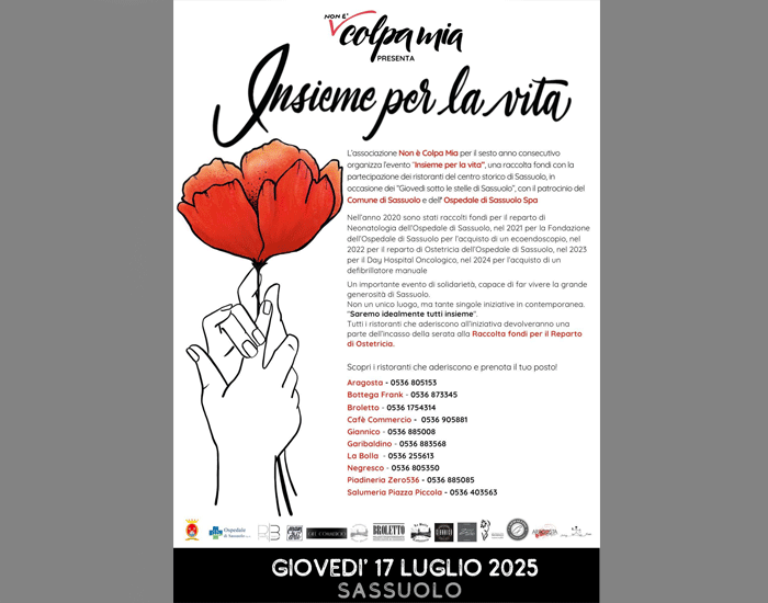 Con i Giovedì sotto le stelle di Sassuolo torna l’evento “Insieme per la vita”