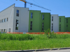 I lavori alla nuova palestra al polo scolastico Leonardo di Modena