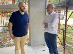 Sopralluogo di Daviddi e Vacondio nel cantiere della nuova Casa della Comunità di Casalgrande