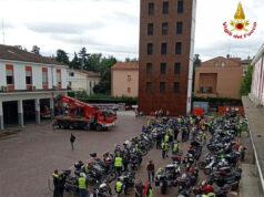 Il Moto Club dei Vigili del fuoco riunito nel reggiano nel 35º anniversario della fondazione