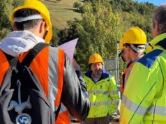 Studenti Unibo in visita al cantiere Anas sul ponte del rio Torto a Serramazzoni