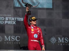 La Ferrari sul podio con Leclerc nel GP degli USA, Hamilton quarto
