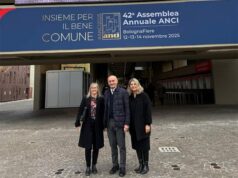Sindaco di Casalgrande Daviddi, il Vicesindaco Amarossi e l’Assessore Tosi alla giornata inaugurale dell’assemblea ANCI
