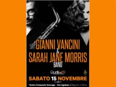 Gianni Vancini & Sarah Jane Morris band sabato 15 novembre al Teatro di Bagnolo in Piano
