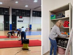 Palestra Longarone Scandiano riaperta in tempi record: il grazie del Comune a volontari e società sportive