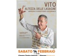 “L’altezza delle lasagne” con Vito sabato all’Astoria di Fiorano