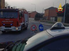 Fuga di gas da una conduttura stradale oggi a Molinella