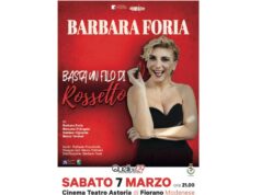 Basta un filo di rossetto con con Barbara Foria sabato all’Astoria di Fiorano