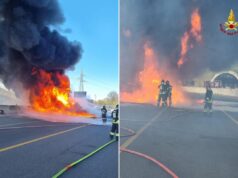 Sasso Marconi: incendio di un autoarticolato in autostrada A1