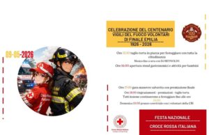 Festa della Croce Rossa e centenario dei Vigili del Fuoco in piazza Garibaldi a Finale Emilia