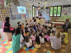 Festa a Fellegara, i bambini della scuola dell’infanzia Guidetti incontrano il sindaco Nasciuti