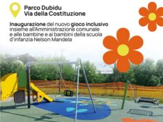 Giochi per tutti nel parco di via della Costituzione a Cibeno